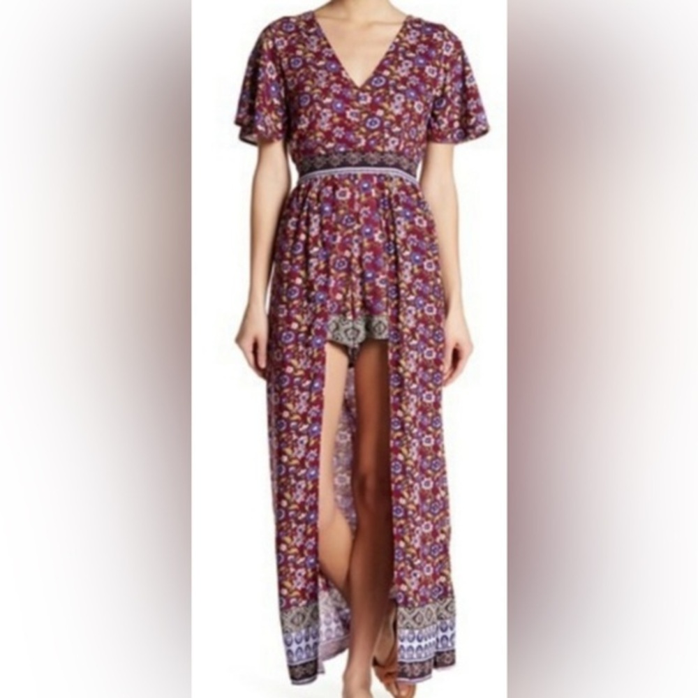Angie Floral Long Line‎ Romper - M